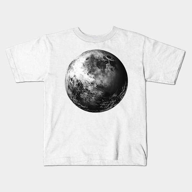 Super Moon, Crescent Full Moon Astrology Goth Art Kids T-Shirt by Moonfarer